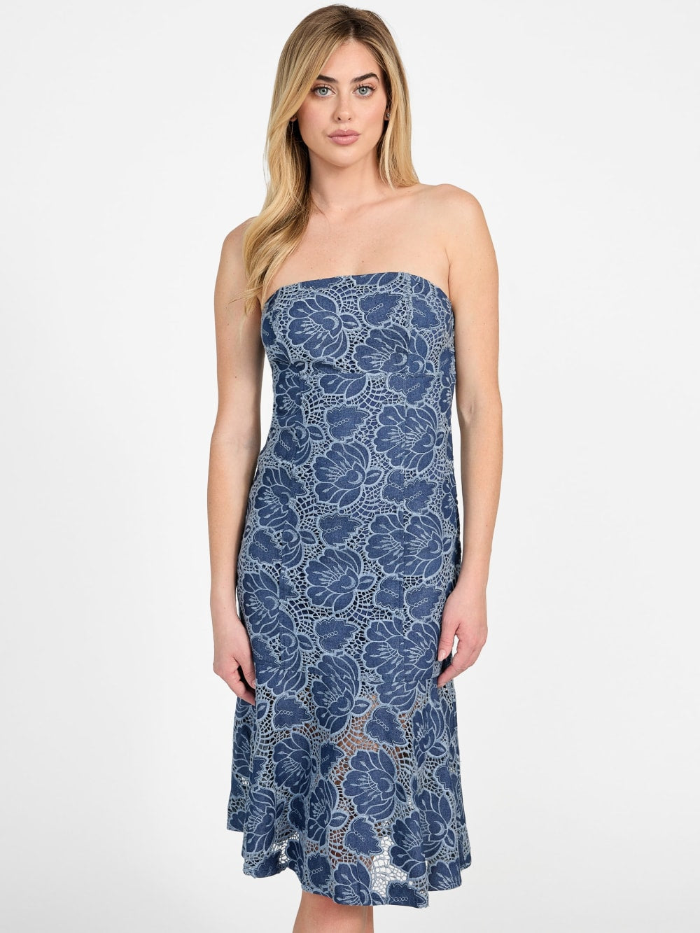 Maisy Lace Indigo Dress - Guess