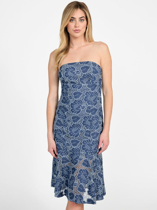 Maisy Lace Indigo Dress - Guess