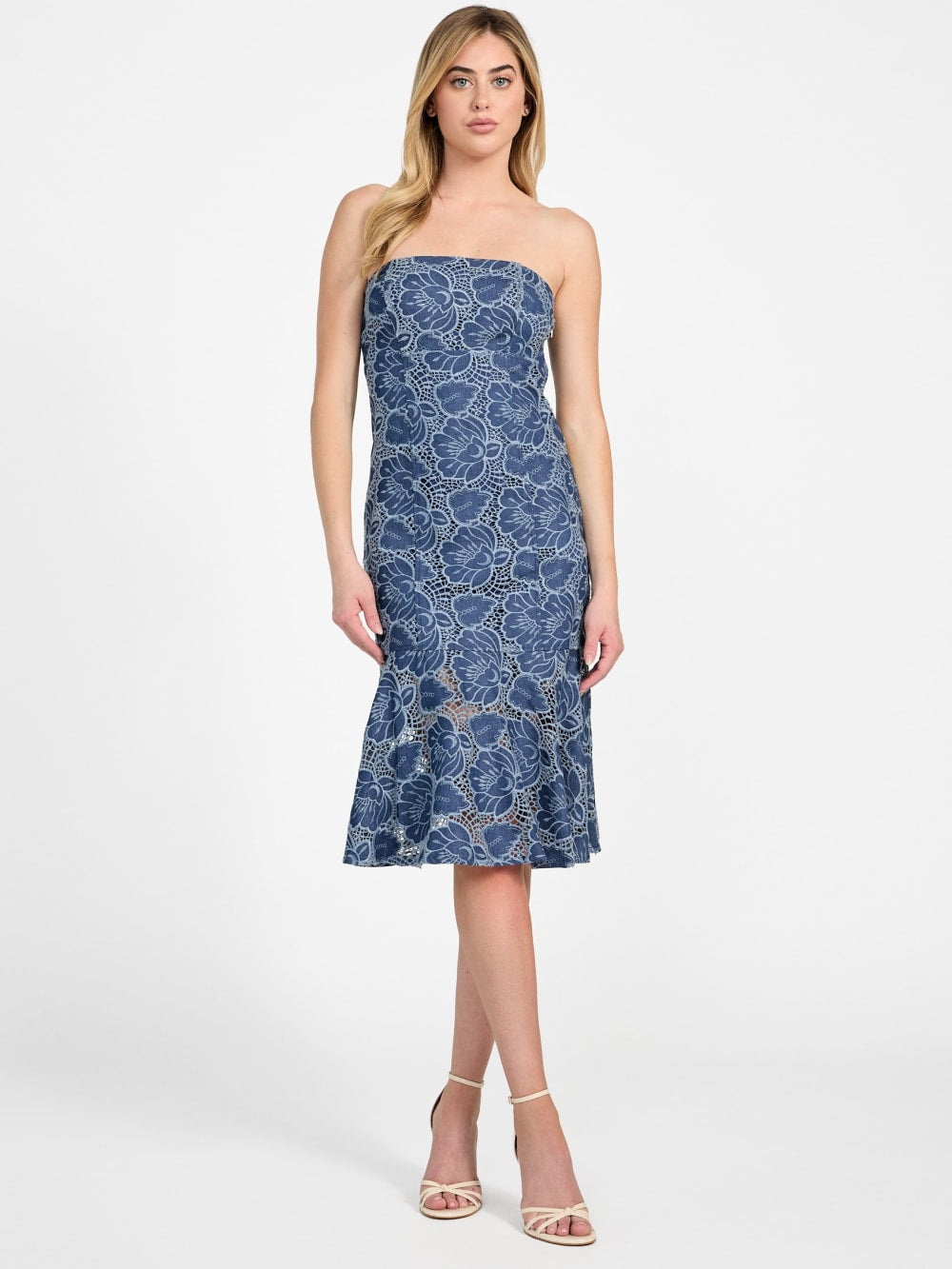 Maisy Lace Indigo Dress - Guess