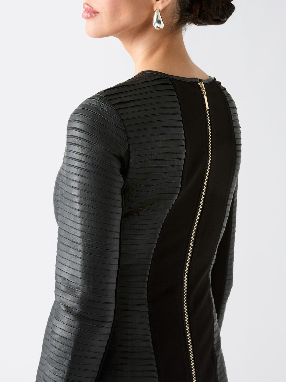 Tribute Pleated Leather Dress - Guess