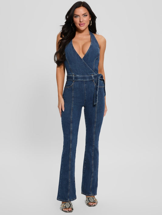 Eco Claire Denim Halter Jumpsuit - Guess
