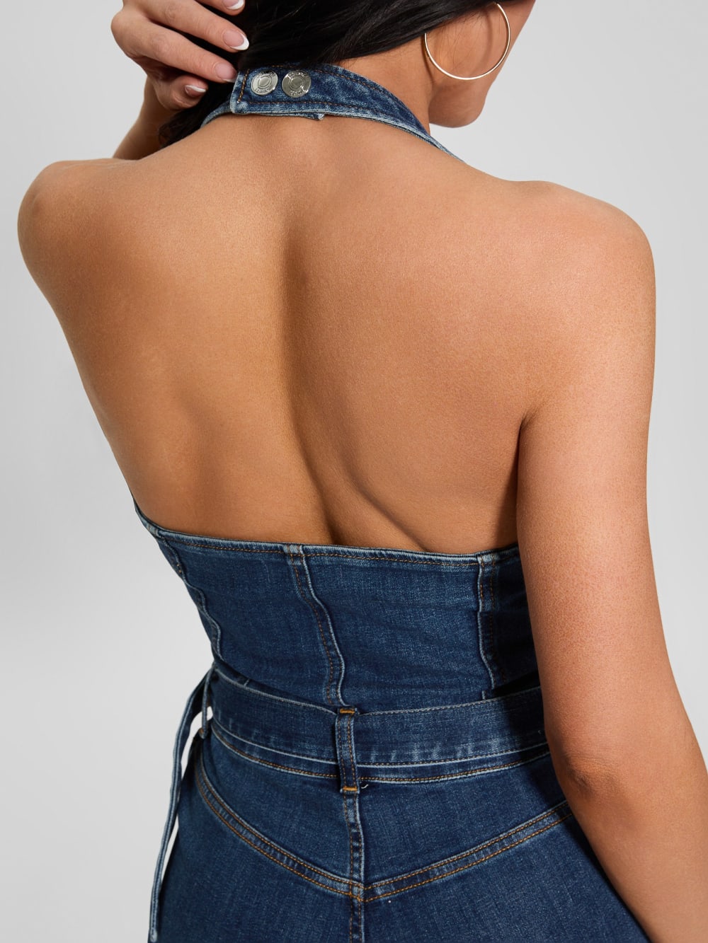 Eco Claire Denim Halter Jumpsuit - Guess