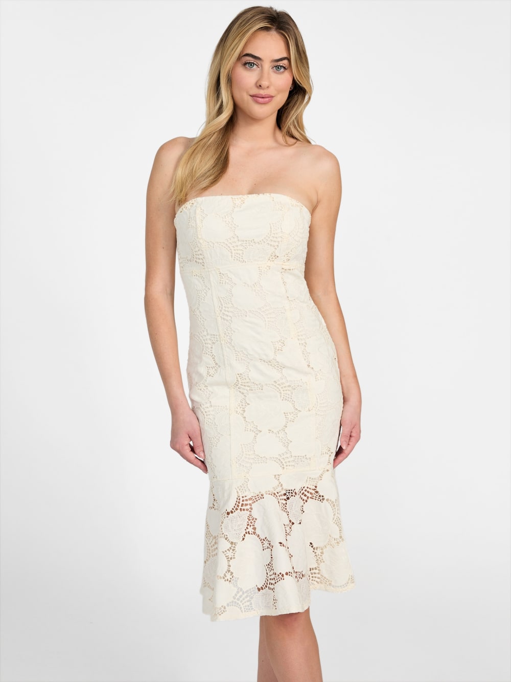 Maisy Strapless Lace Dress - Guess