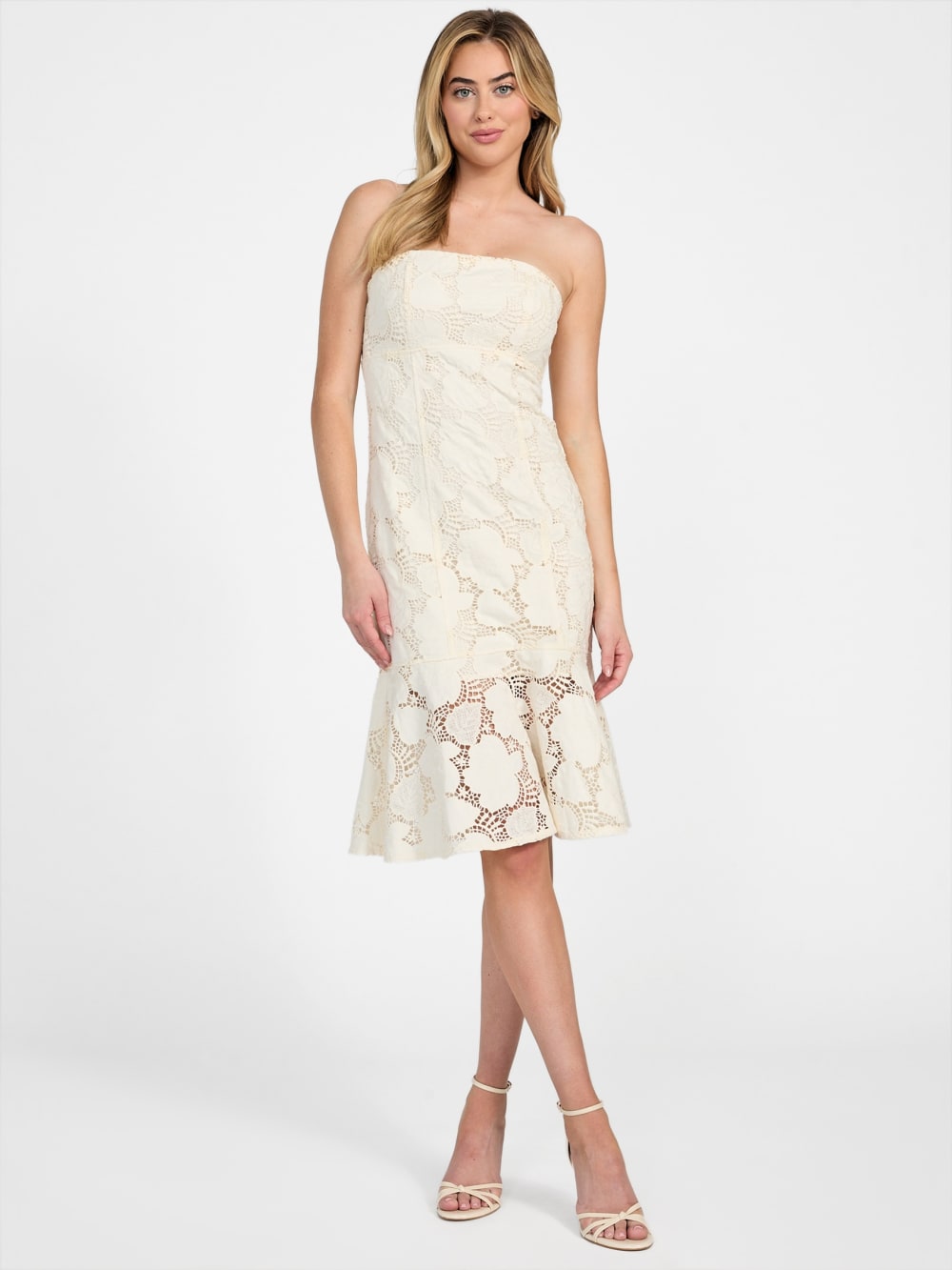 Maisy Strapless Lace Dress - Guess