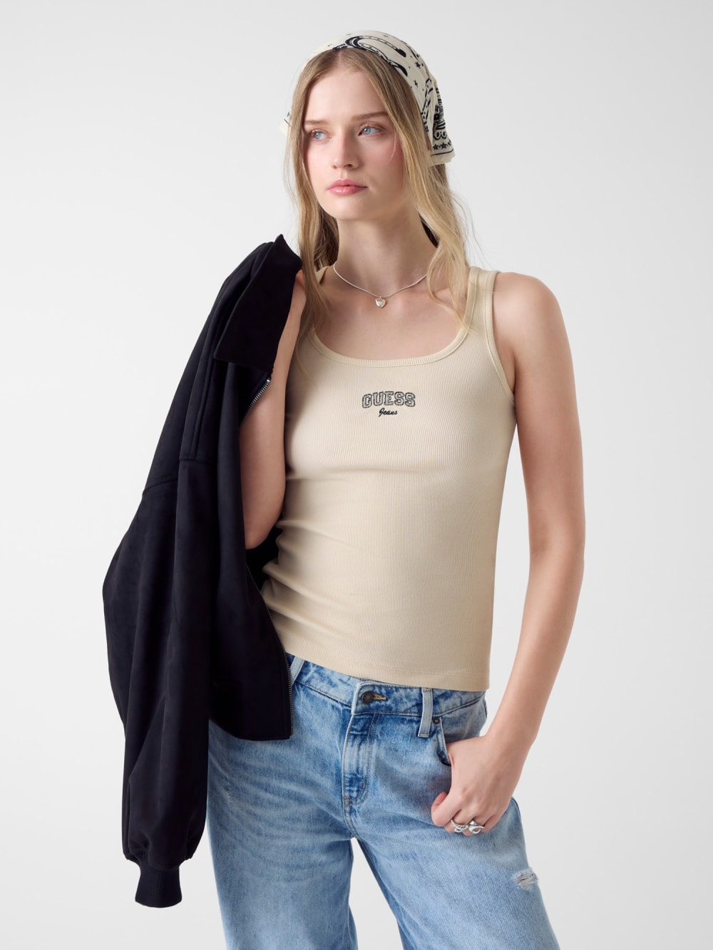 Embroidered Logo Slim Tank - Guess