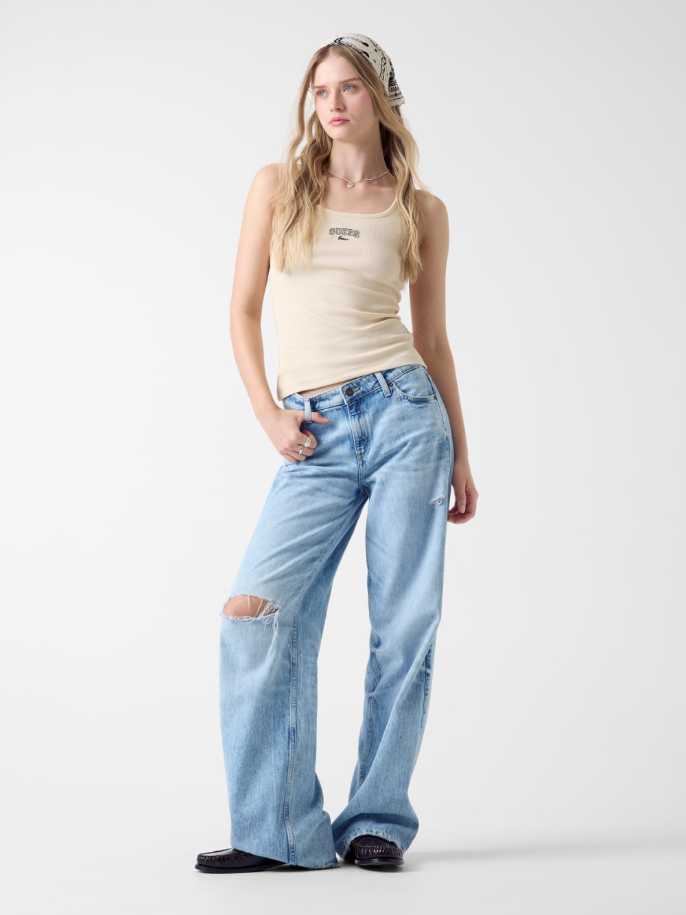 Embroidered Logo Slim Tank - Guess