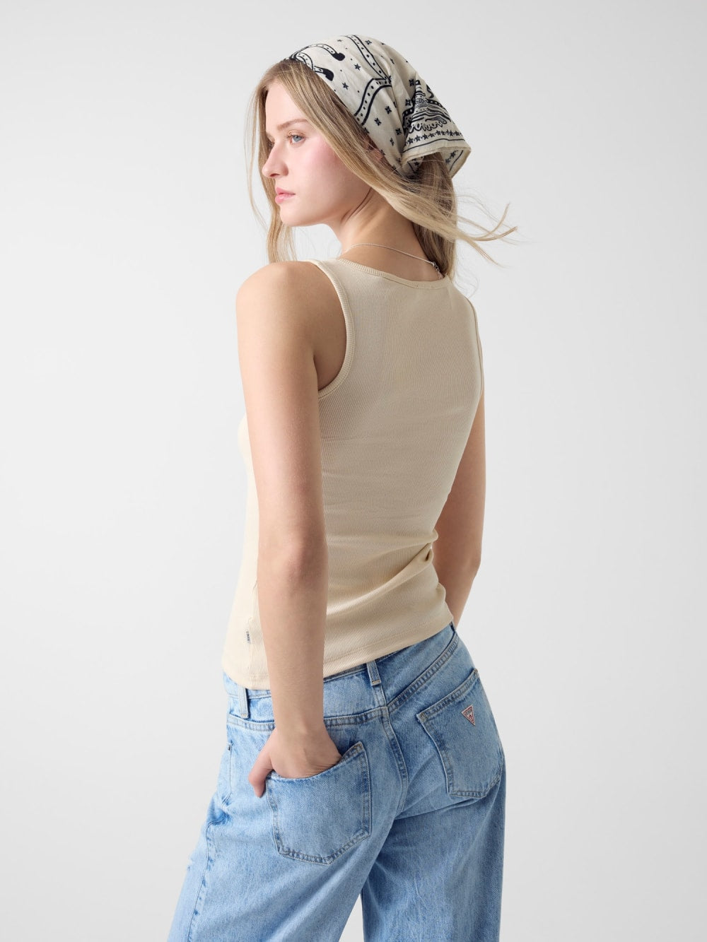 Embroidered Logo Slim Tank - Guess