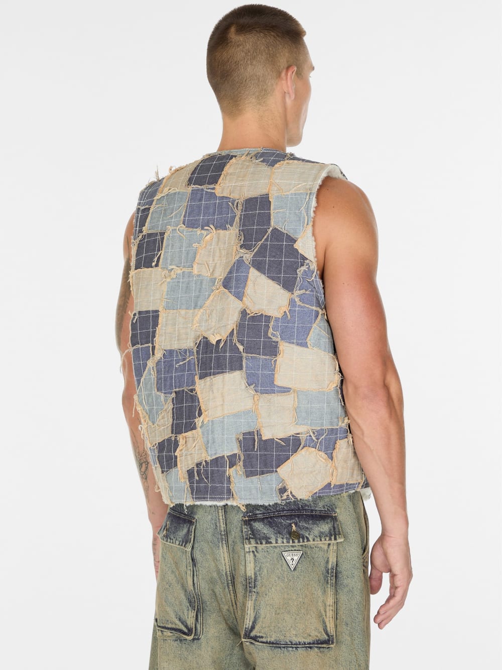 reversible denim vest - Guess