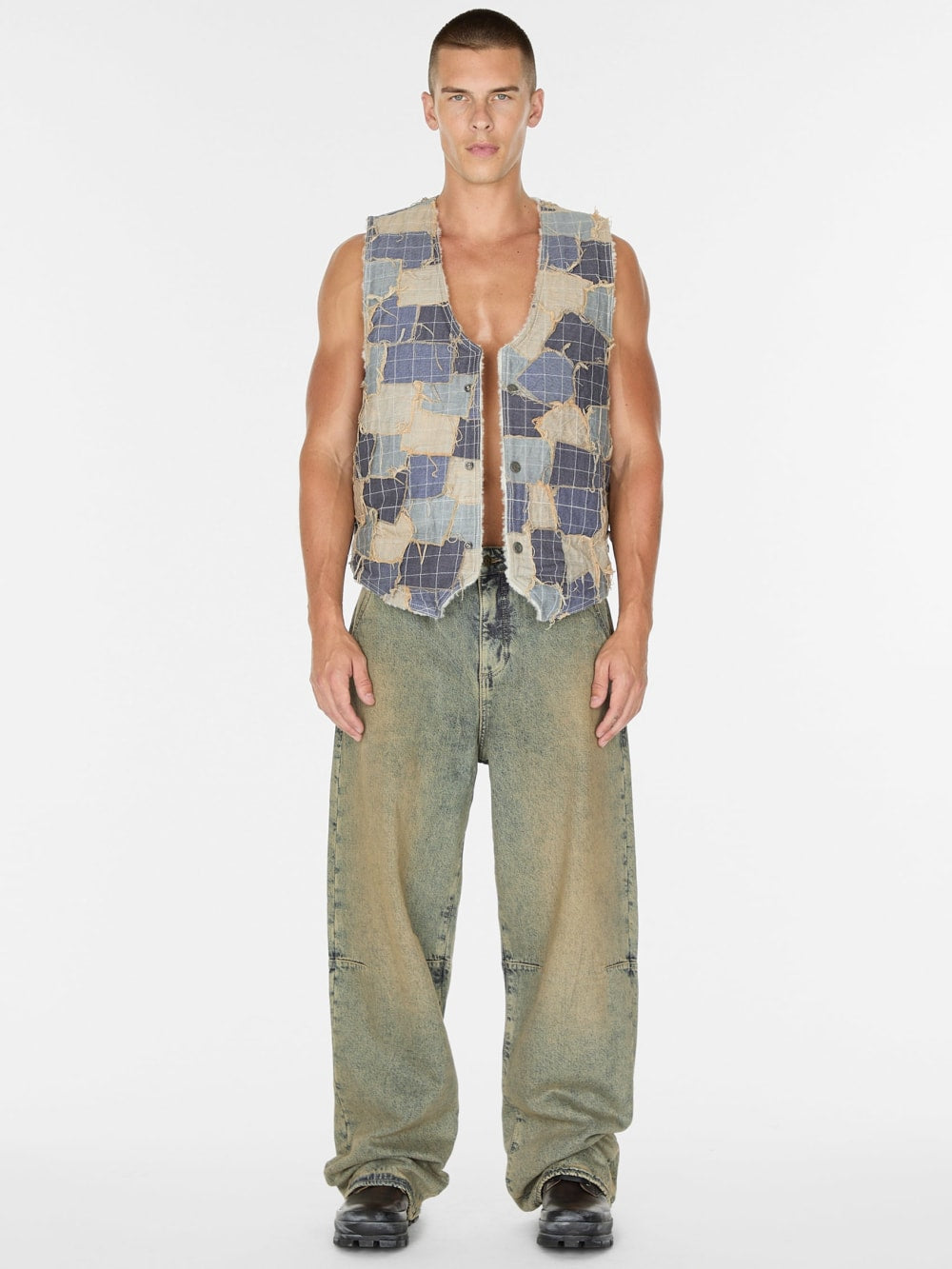 reversible denim vest - Guess