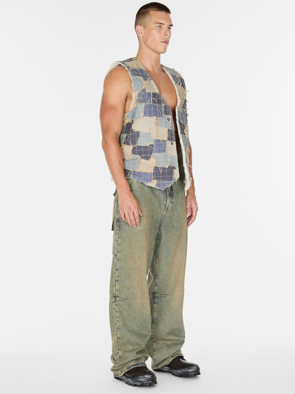 reversible denim vest - Guess