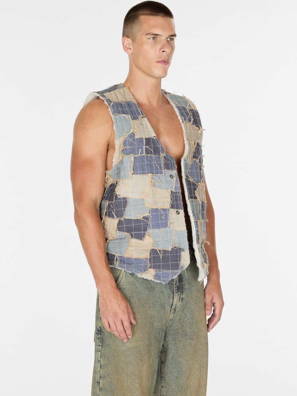 reversible denim vest - Guess