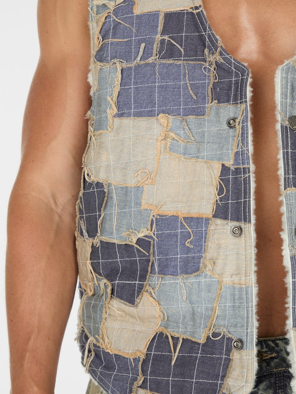 reversible denim vest - Guess