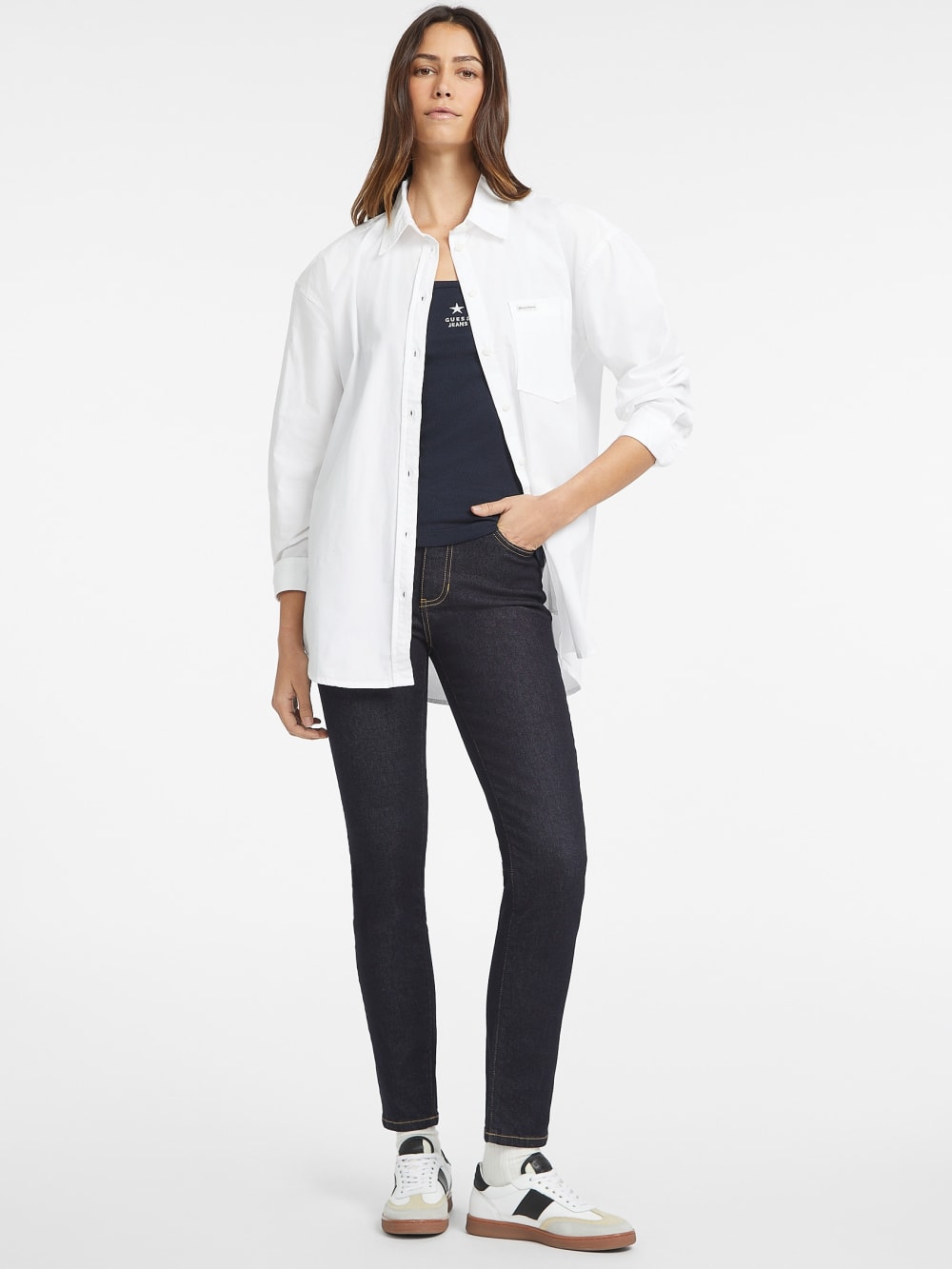 Oversized Long-Sleeve Pocket Shirt - Guess
