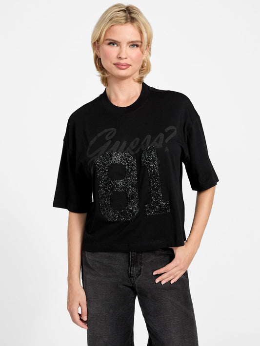 Eco Rhinestone 81 Oversized Tee - Guess