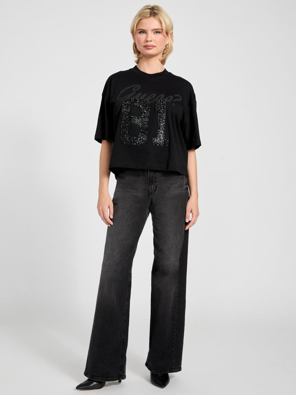 Eco Rhinestone 81 Oversized Tee - Guess