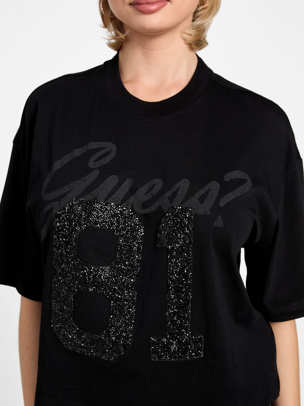 Eco Rhinestone 81 Oversized Tee - Guess