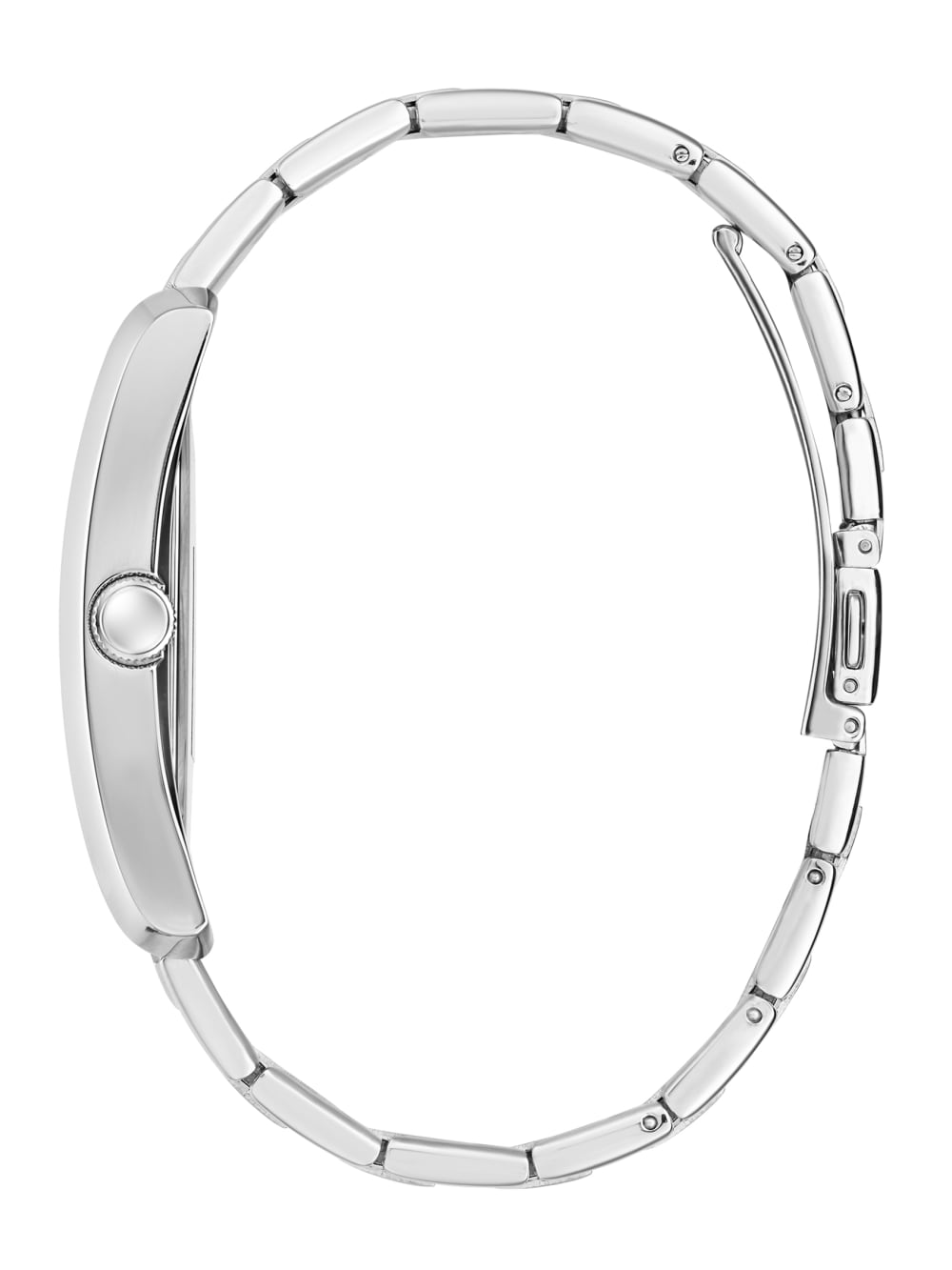 Silver-Tone and Black Square Analog Watch - Guess