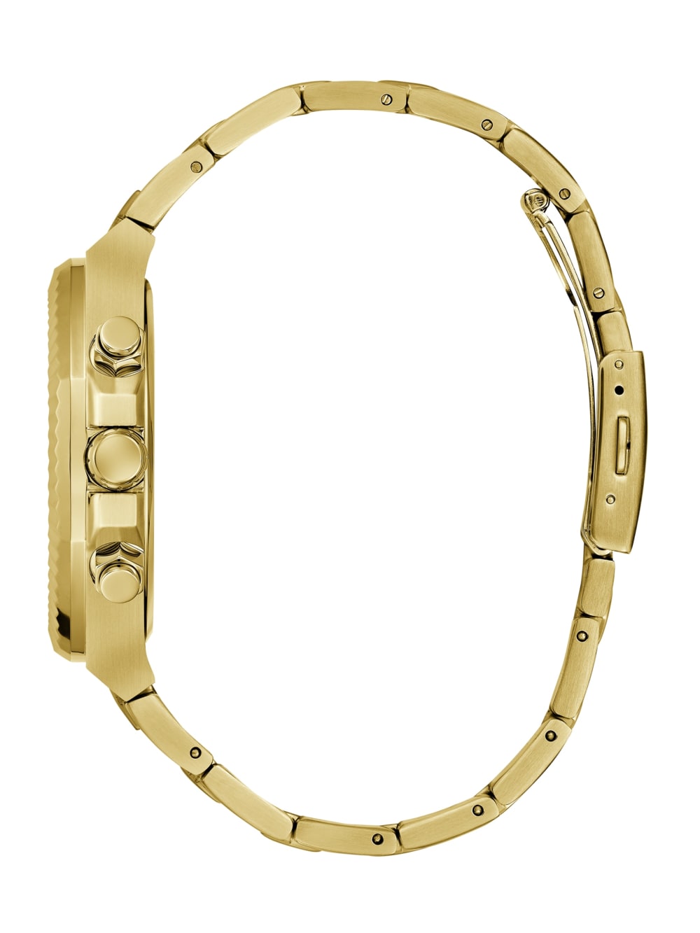 Ridged Gold-Tone and Blue Multifunction Watch - Guess