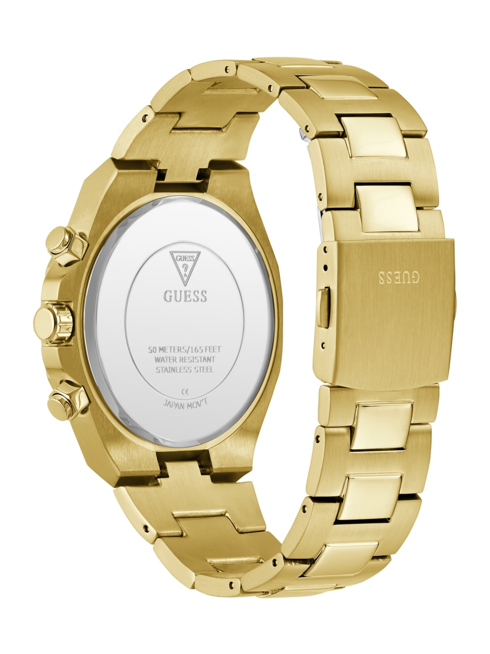 Ridged Gold-Tone and Blue Multifunction Watch - Guess