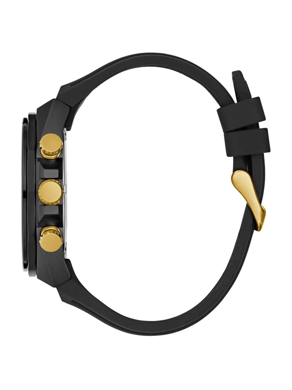 Rainbow Mosaic and Black Silicone Chronograph Watch - Guess
