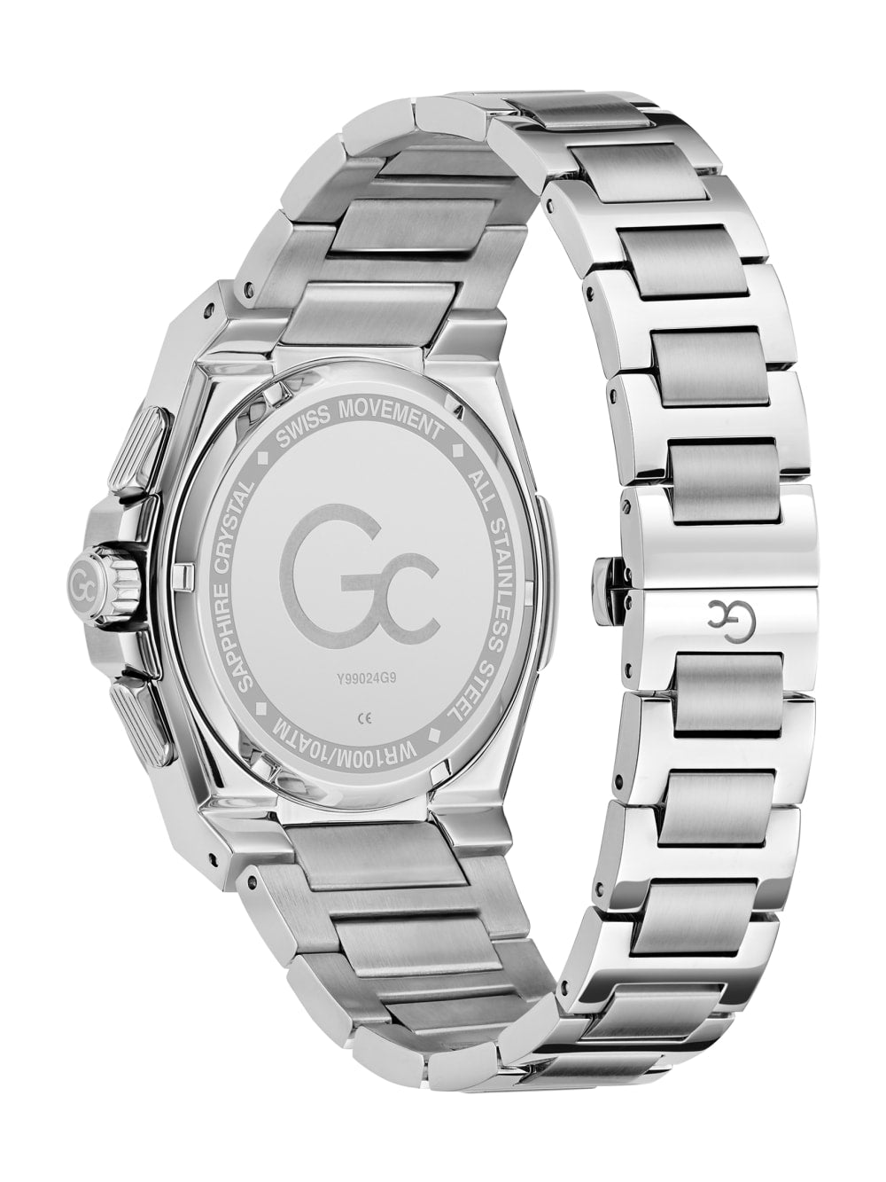 Gc Silver-Tone Chronograph Watch - Guess