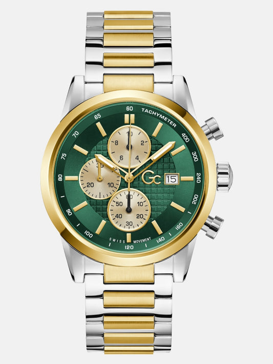 Gc Two-Tone and Green Multifunction Watch - Guess