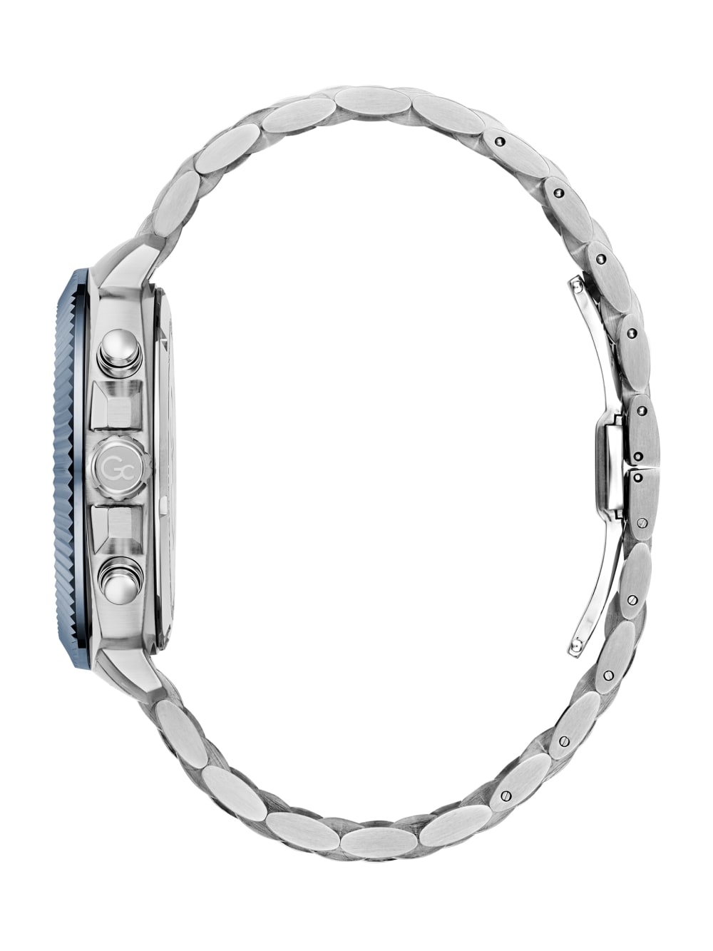 Gc Silver & Blue Chronograph Watch - Guess