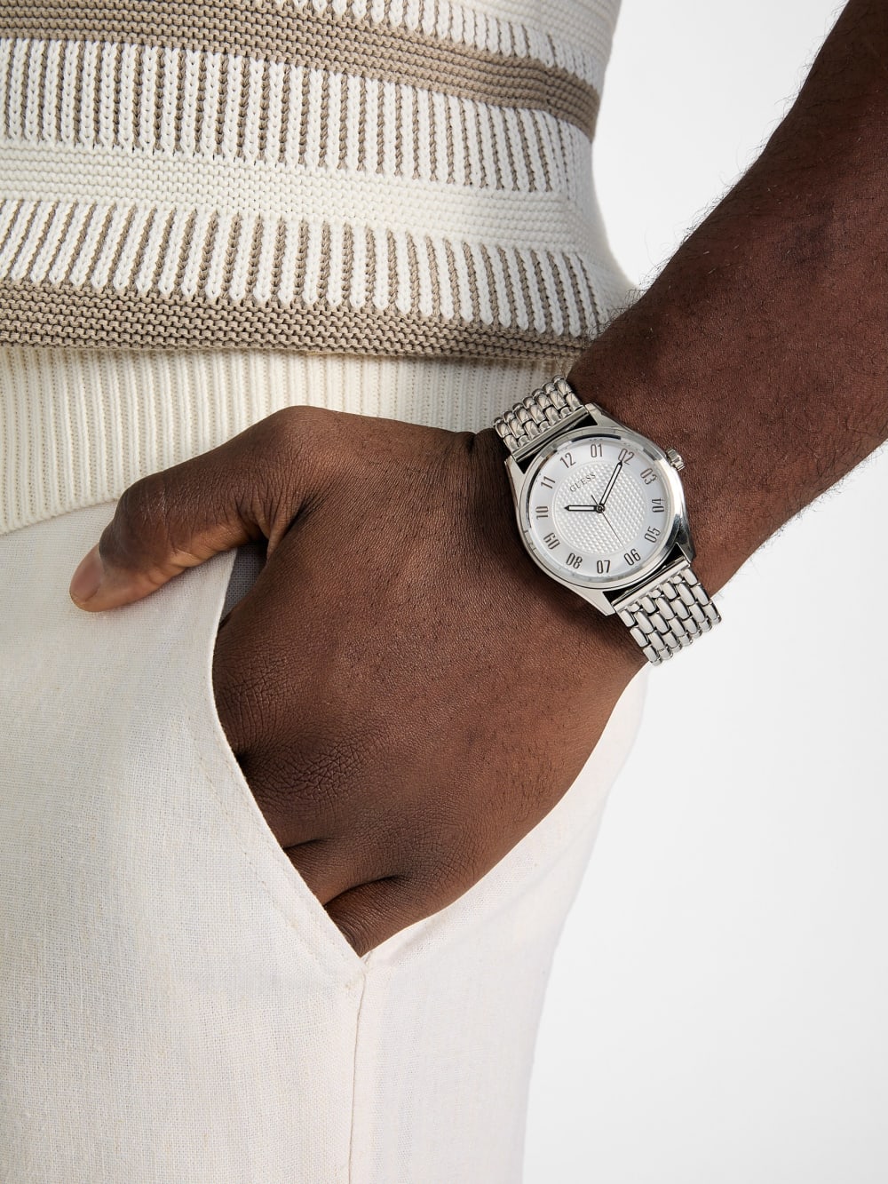 Silver-Tone Analog Watch - Guess