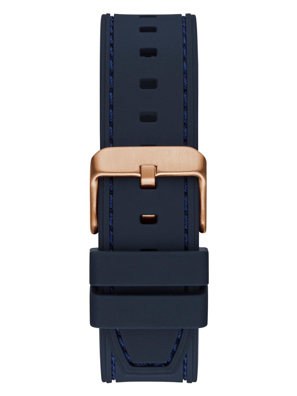 Rose Gold-Tone and Navy Silicone Multifunction Watch - Guess