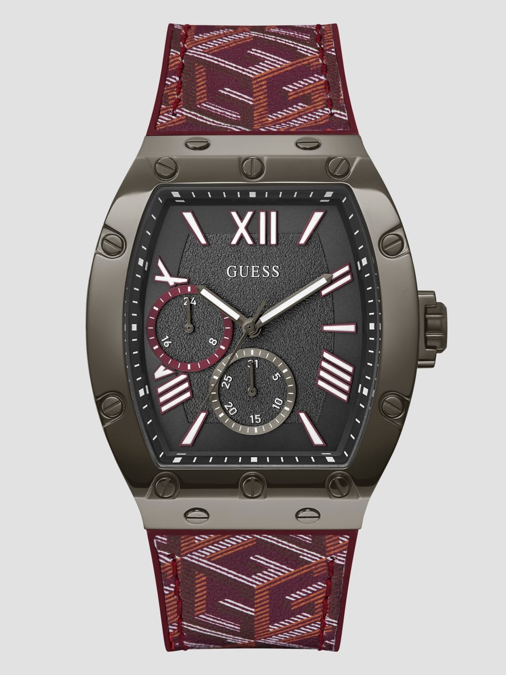 G-Cube Red Leather Multifunction Watch - Guess