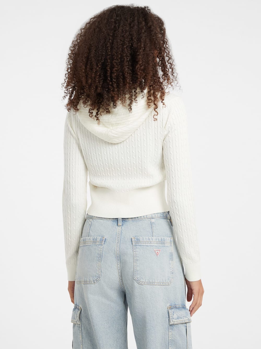 Cable-Knit Hooded Cardigan - Guess