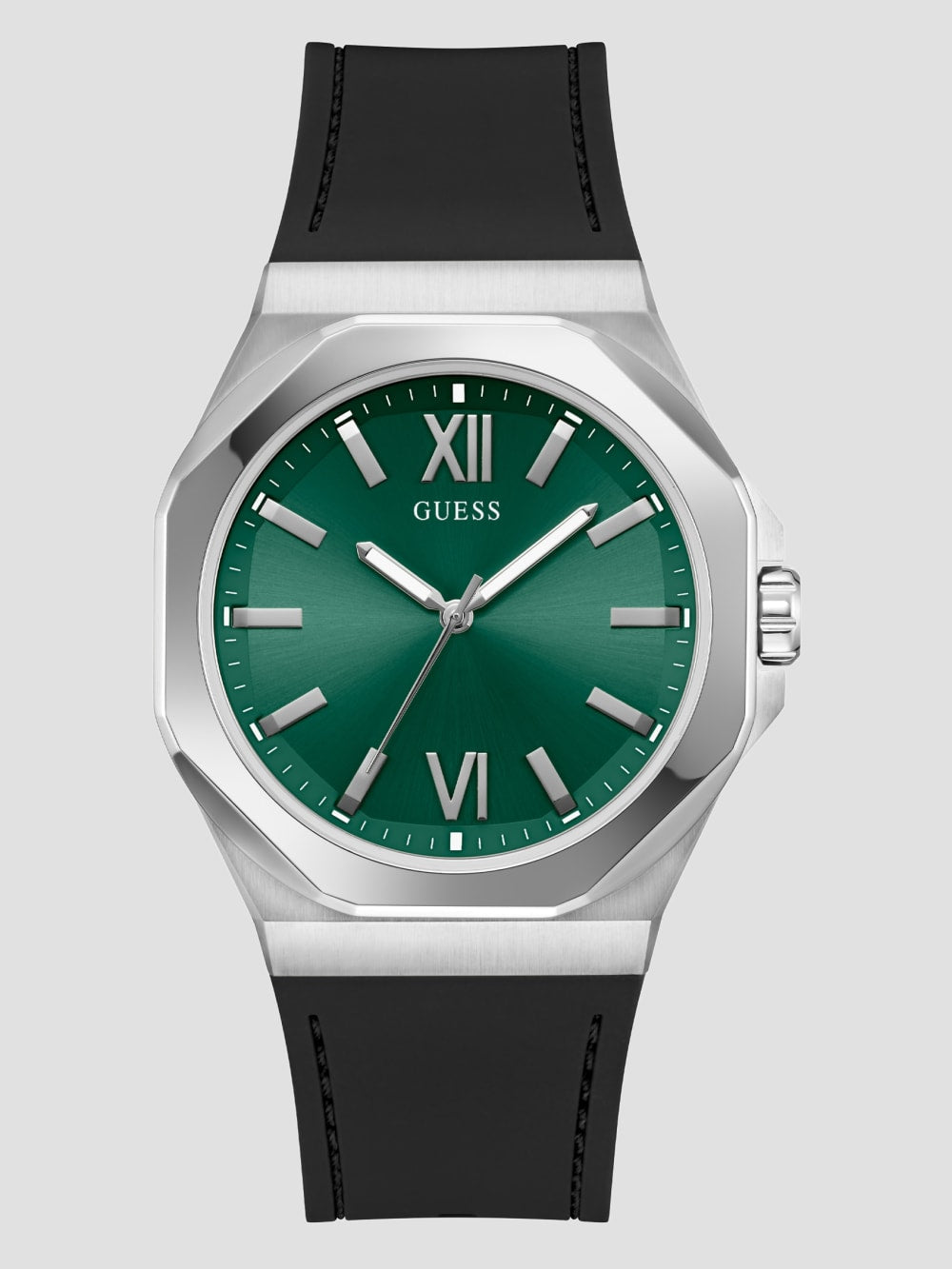 Silver-Tone and Black Analog Watch - Guess