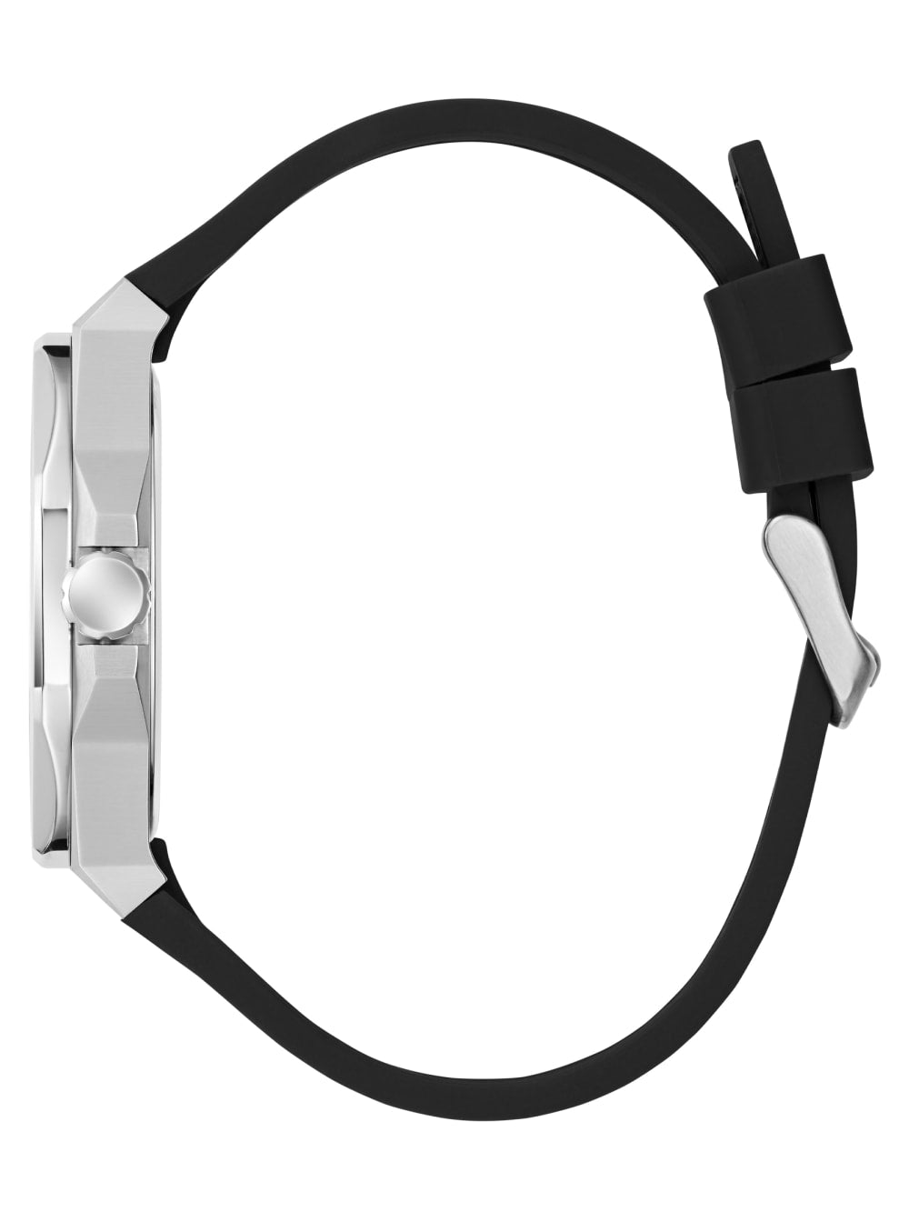 Silver-Tone and Black Analog Watch - Guess