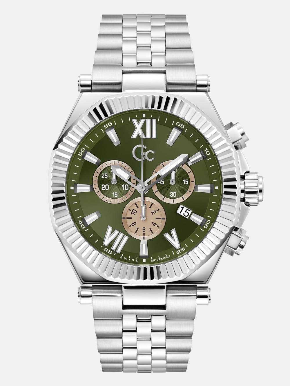 Gc Silver-Tone Multifunction Watch - Guess