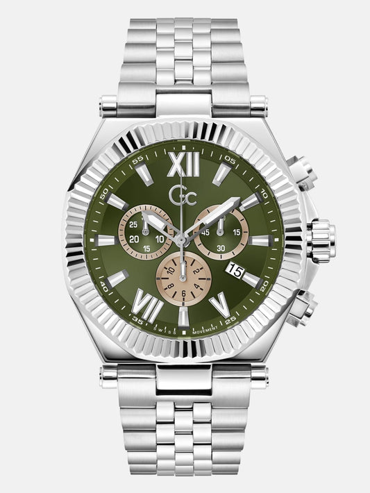 Gc Silver-Tone Multifunction Watch - Guess