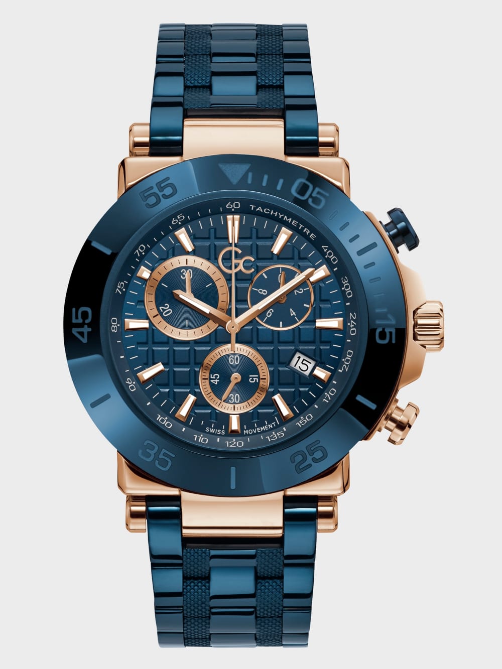 Gc Blue and Gold-Tone Chronograph Watch - Guess