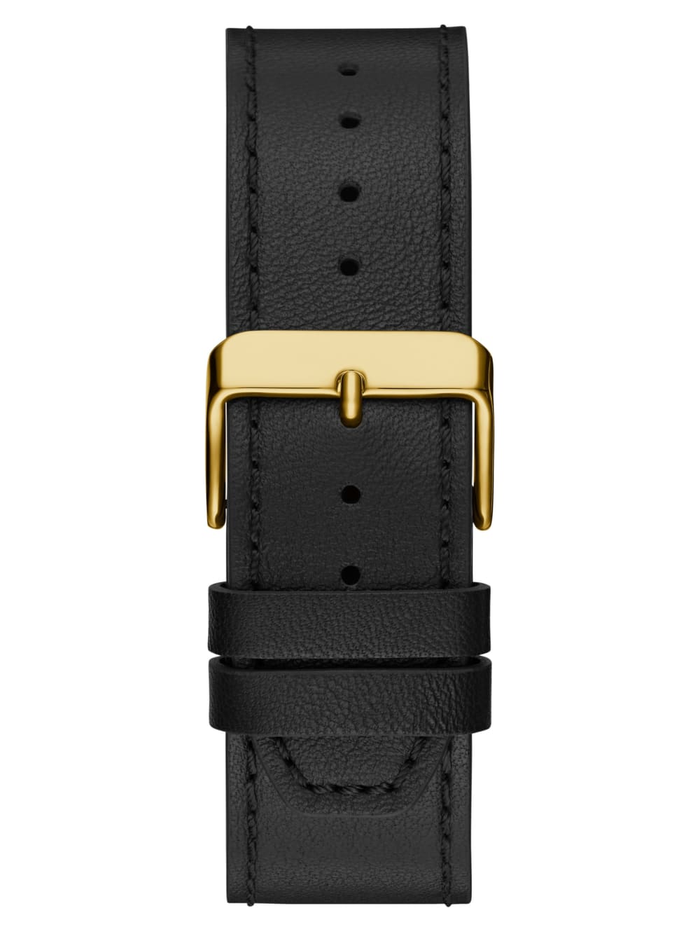 Black and Gold-Tone Multifunction Leather Watch - Guess