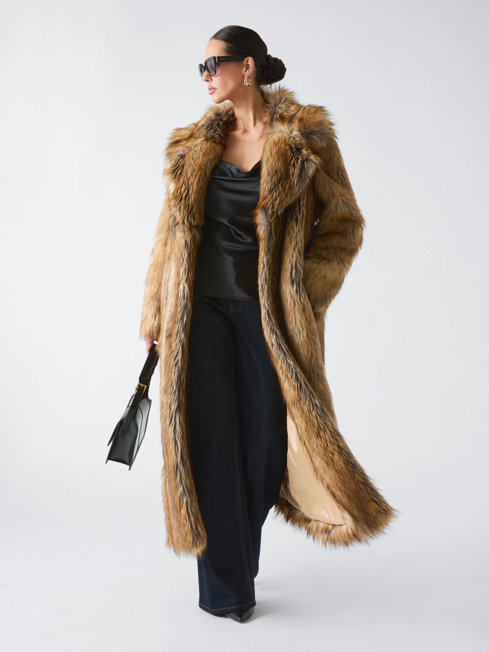 Stephanie Long Faux-Fur Coat - Guess