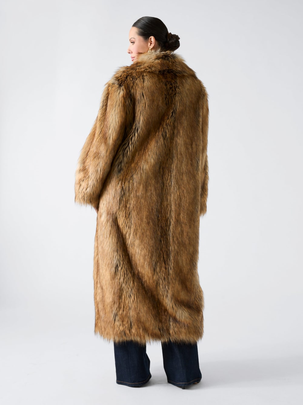 Stephanie Long Faux-Fur Coat - Guess