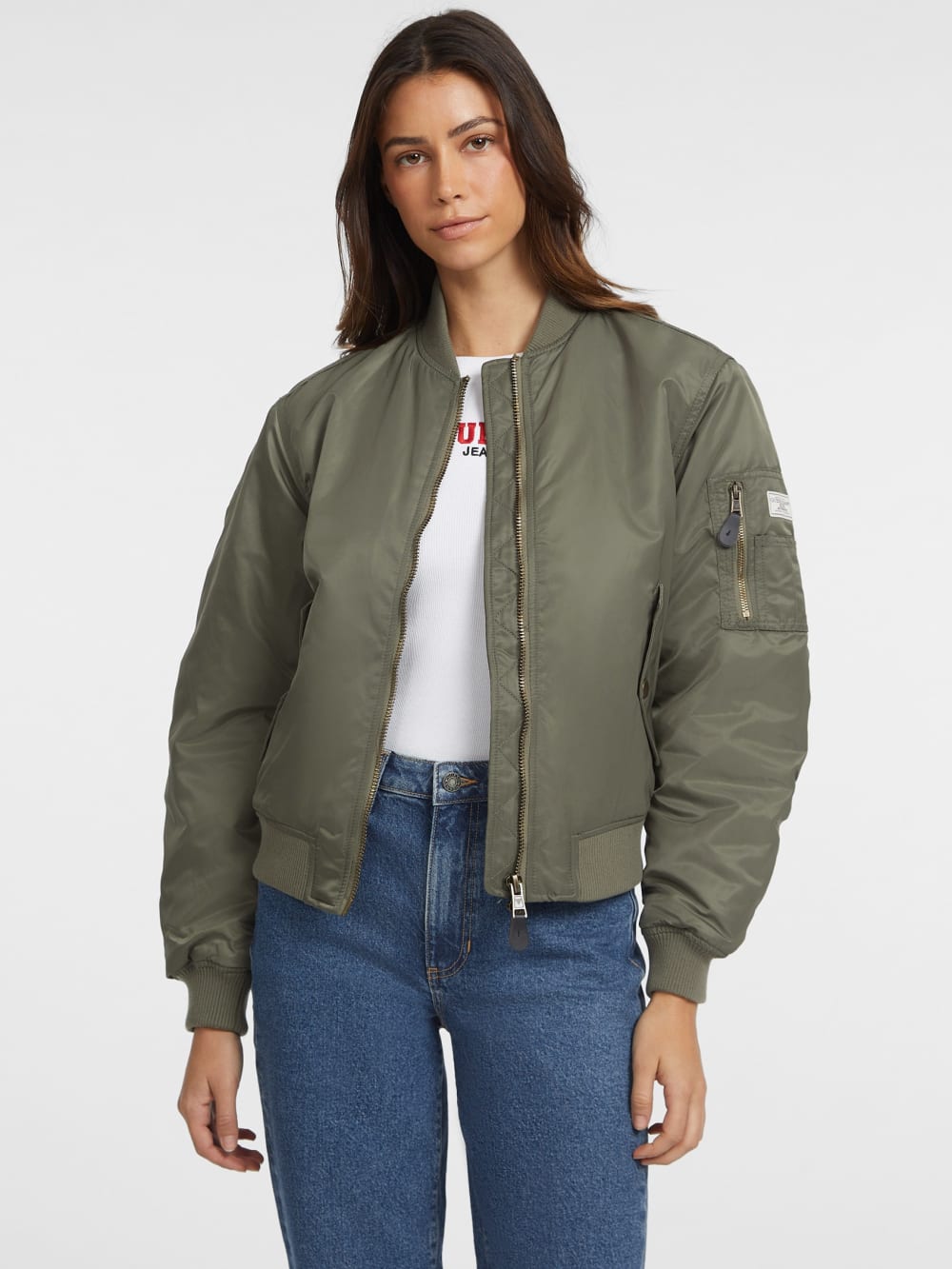 Nylon Bomber Jacket - Guess