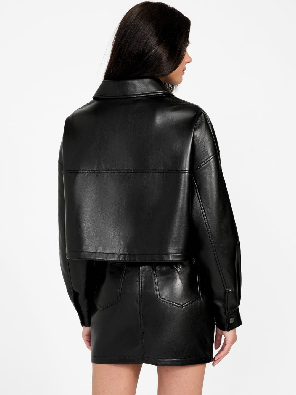 Flaminia Cropped Faux-Leather Jacket - Guess