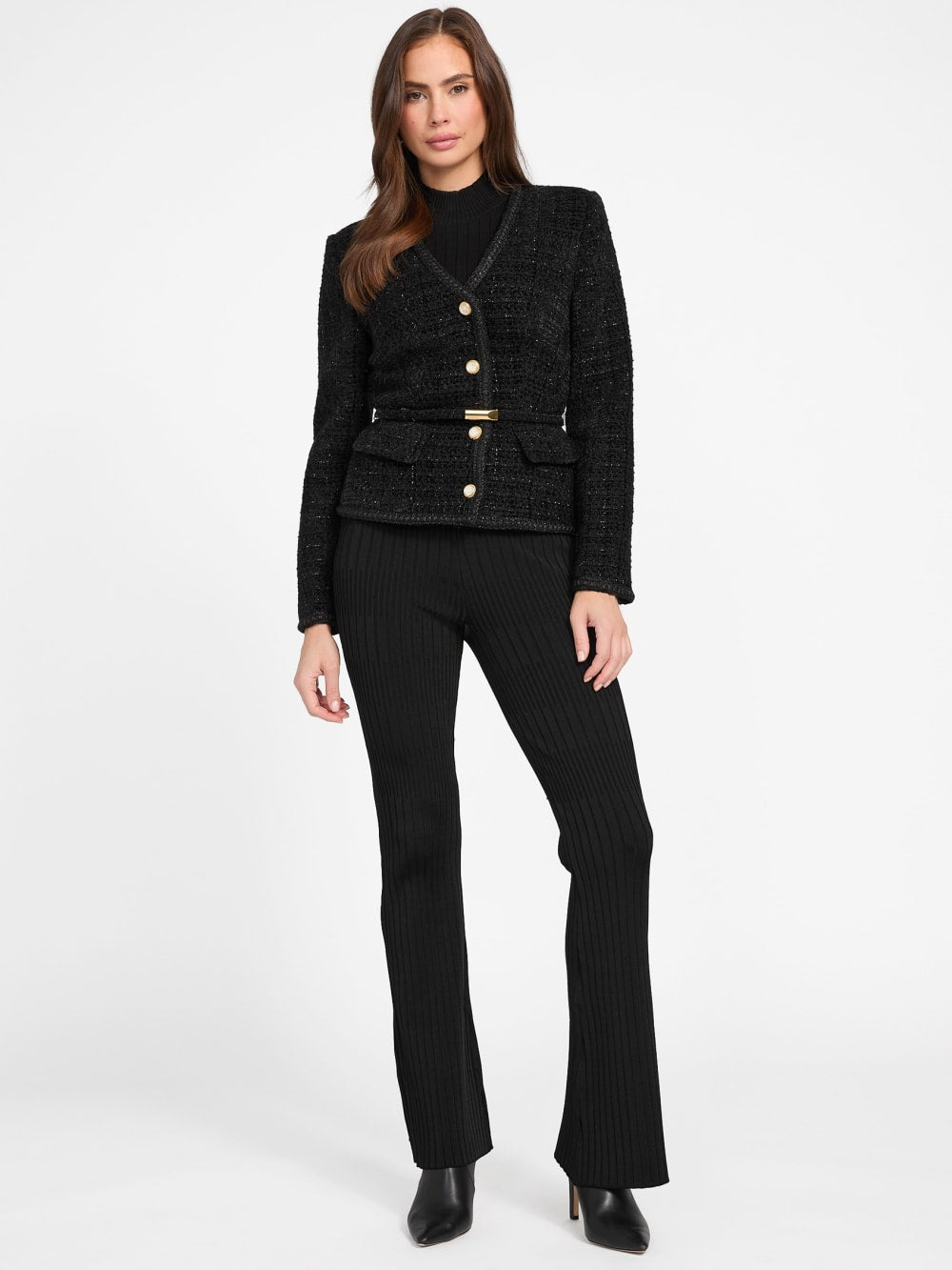 Eco Sue Belted Boucl  Blazer - Guess