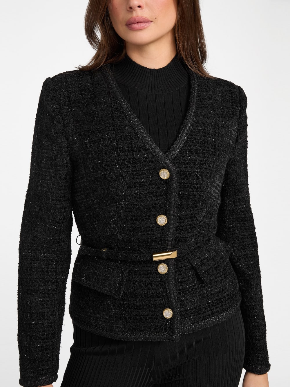 Eco Sue Belted Boucl  Blazer - Guess