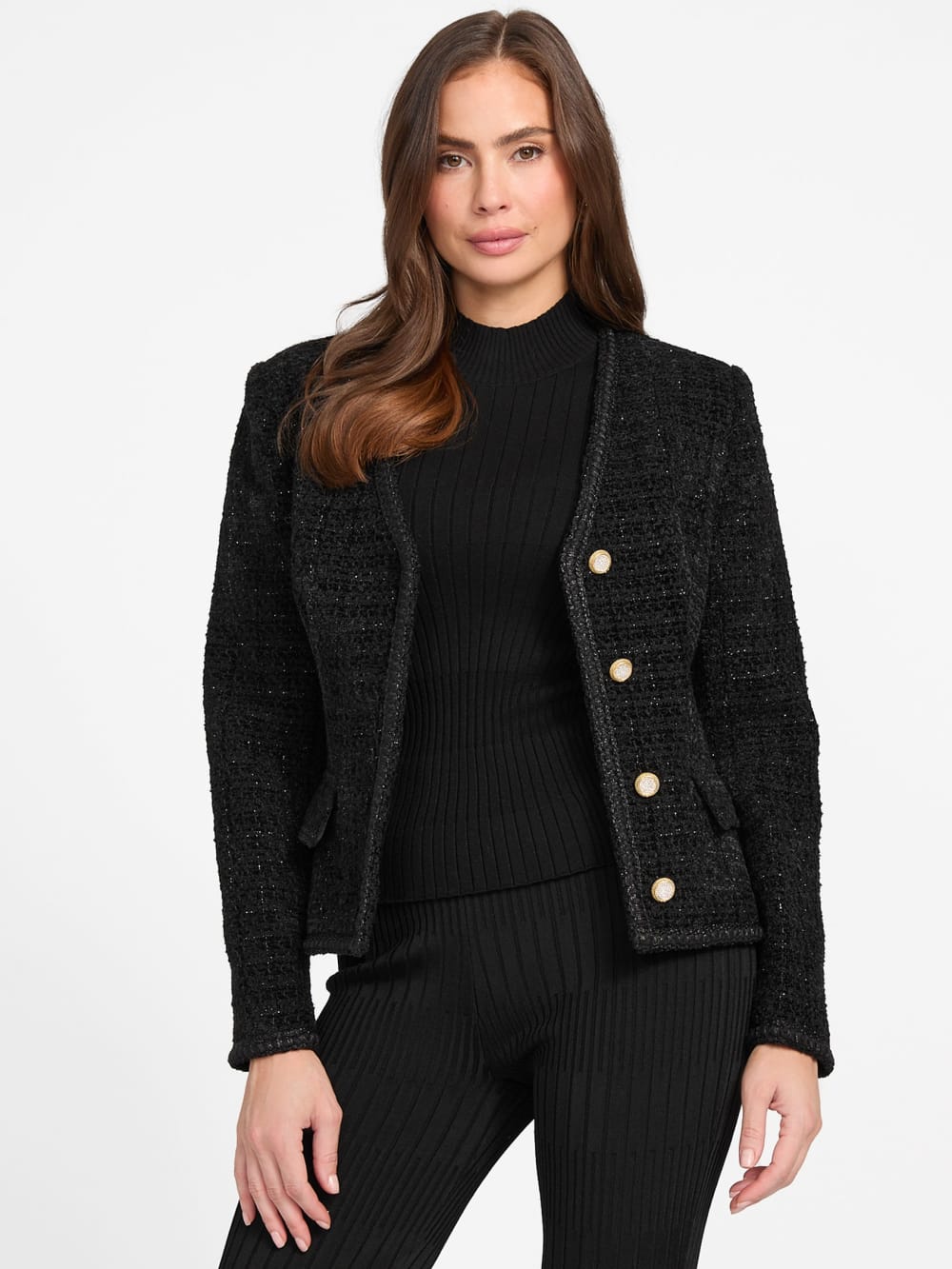 Eco Sue Belted Boucl  Blazer - Guess