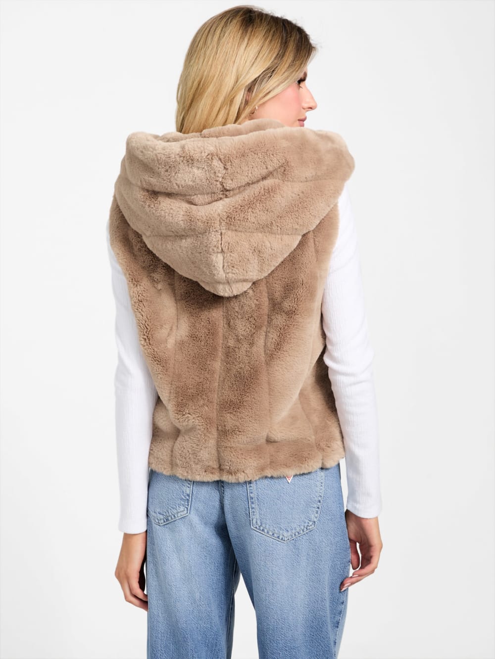 Sophy Hooded Faux-Fur Vest - Guess
