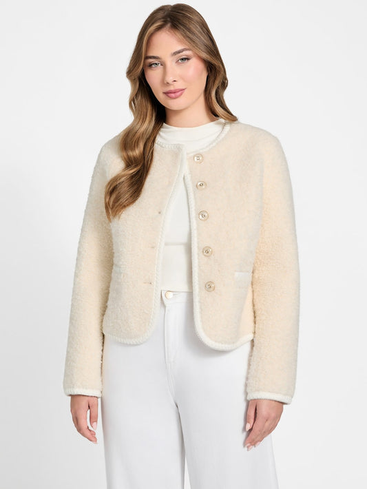 Ivana Faux-Fur Buttoned Jacket - Guess