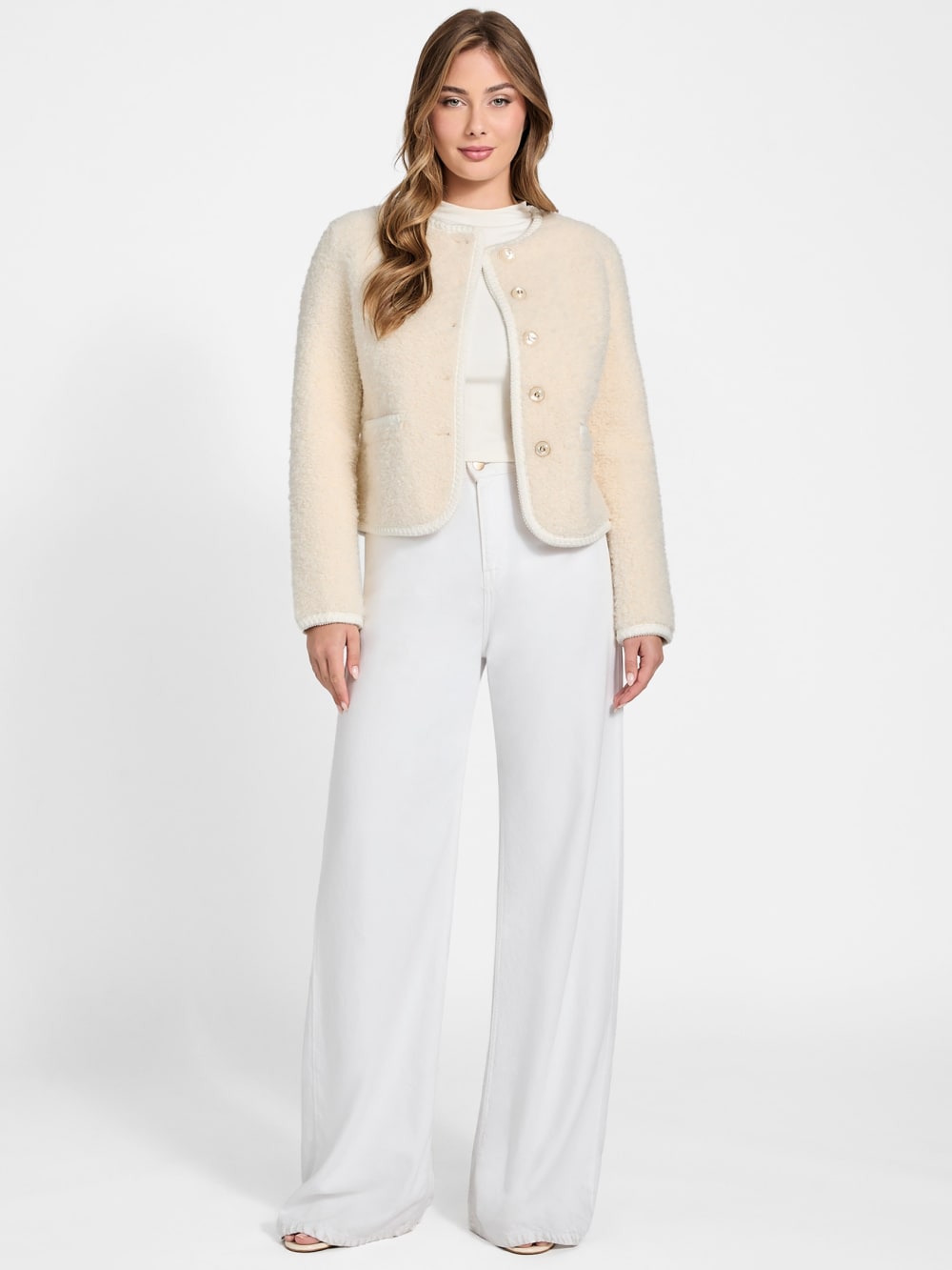 Ivana Faux-Fur Buttoned Jacket - Guess