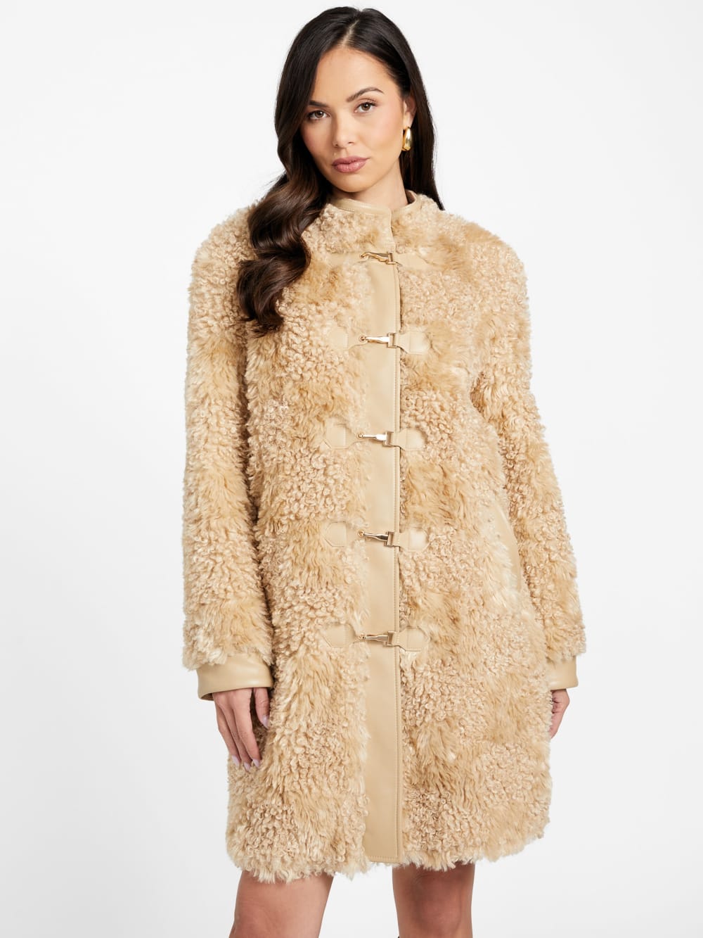 Rachel Faux-Fur Midi Coat - Guess
