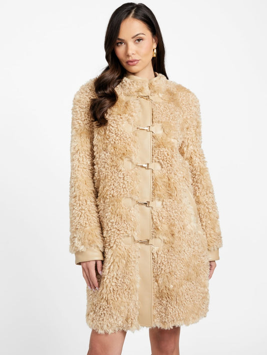 Rachel Faux-Fur Midi Coat - Guess