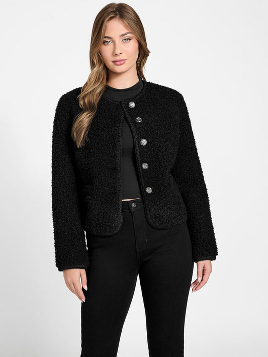 Ivana Faux-Fur Buttoned Jacket - Guess
